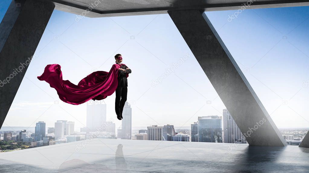 Super man in sky