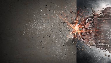 İnşaat endüstri kavramı. Karışık teknik