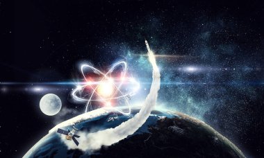 Astronomi kavramı zemin. 3D render