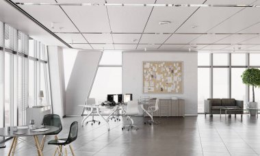 Zarif ofis iç. Karışık teknik