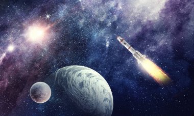 Roket uzayda. Karışık teknik