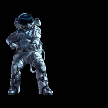 Astronot karanlığın içinde. Karışık teknik
