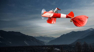 Noel Baba geliyor. Karışık teknik