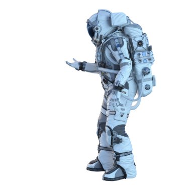 Astronot beyaz. Karışık teknik