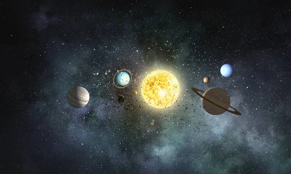 Solar system planets . Mixed media — Stock Photo, Image