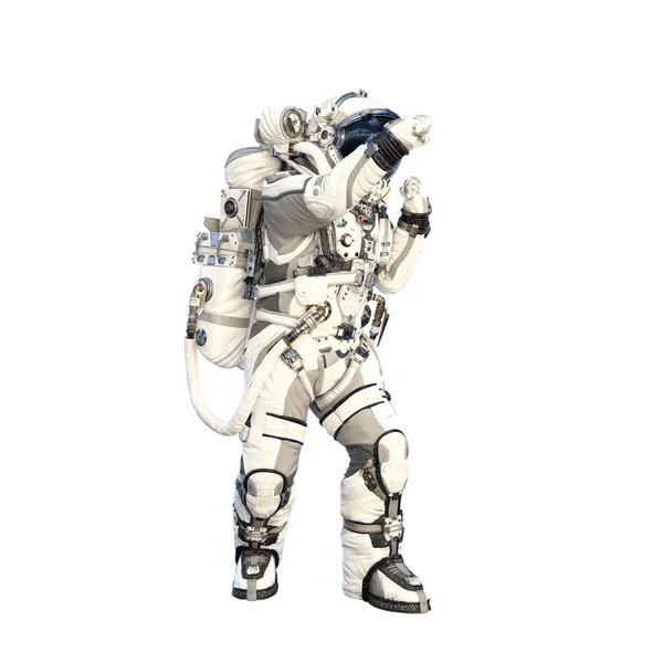 Astronaut op wit. Mixed media — Stockfoto