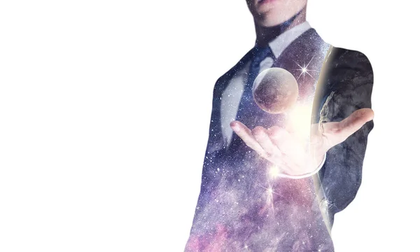 Space power in hands — Stock Photo, Image