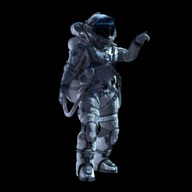 Astronot karanlığın içinde. Karışık teknik