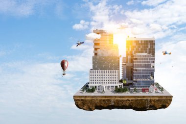 Mini şehir tasarım. Karışık teknik