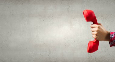 Retro kırmızı telefon alıcısı