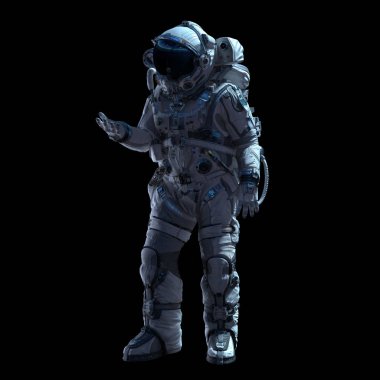 Astronot karanlığın içinde. Karışık teknik