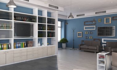 Zarif ofis iç. Karışık teknik