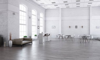 Zarif ofis iç. Karışık teknik