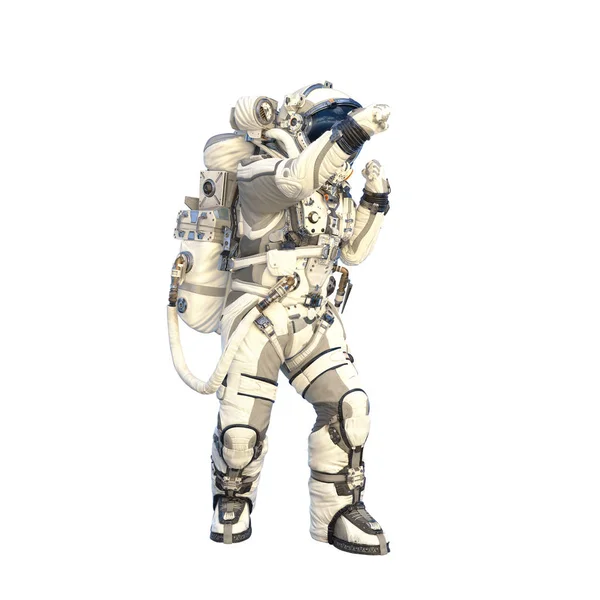 Astronaut op wit. Mixed media — Stockfoto