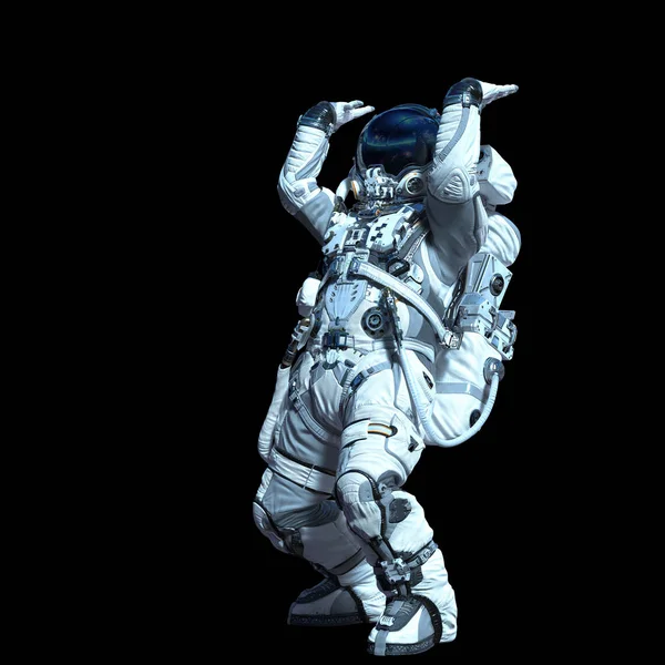Astronot dalam kegelapan. Campuran media — Stok Foto