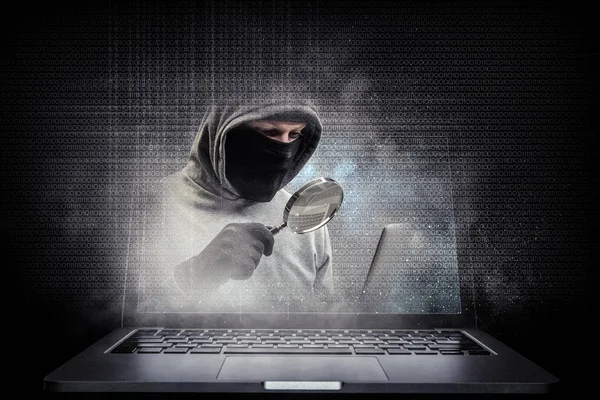 Hálózati biztonság és a számítógépes bűnözés. Vegyes technika — Stock Fotó