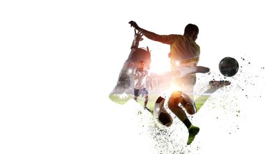 Futbol oyun arka plan. Karışık teknik
