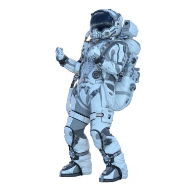 Astronot beyaz. Karışık teknik