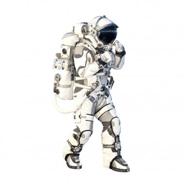 Astronot beyaz. Karışık teknik