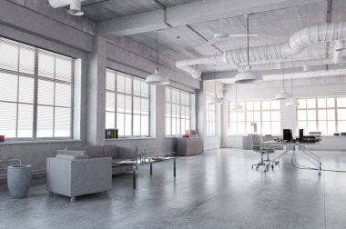 Zarif ofis iç. Karışık teknik