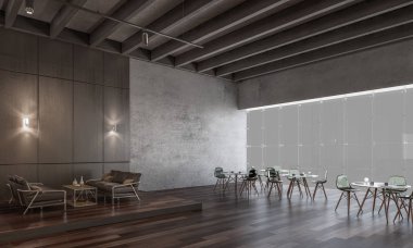 Modern ofis tasarımı. Karışık teknik