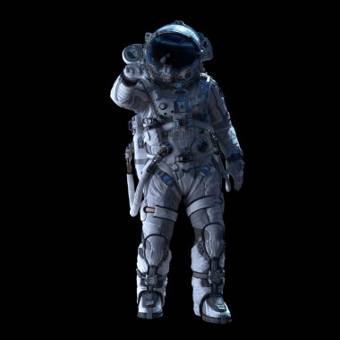 Astronot karanlığın içinde. Karışık teknik