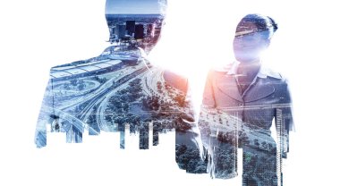 Ortaklar el sallıyor. Karışık teknik