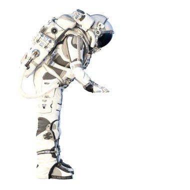 Astronot beyaz. Karışık teknik
