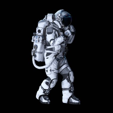 Astronot karanlığın içinde. Karışık teknik