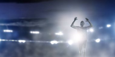 Stadyum, futbol oyuncusu. Karışık teknik