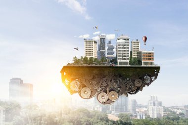 Mini şehir tasarım. Karışık teknik