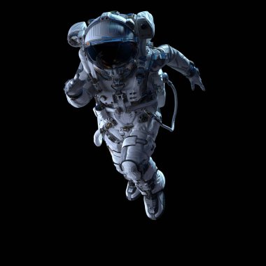 Astronot karanlığın içinde. Karışık teknik