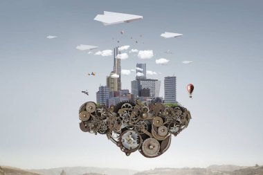 Mini şehir tasarım. Karışık teknik