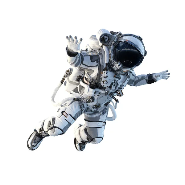 Astronaut op wit. Mixed media — Stockfoto