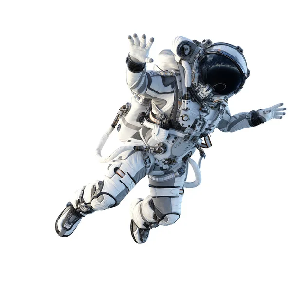 Astronaut op wit. Mixed media — Stockfoto