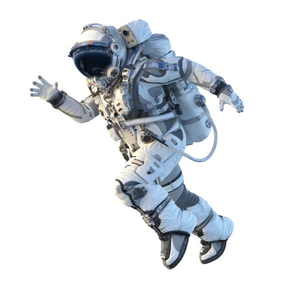 Astronaut op wit. Mixed media — Stockfoto