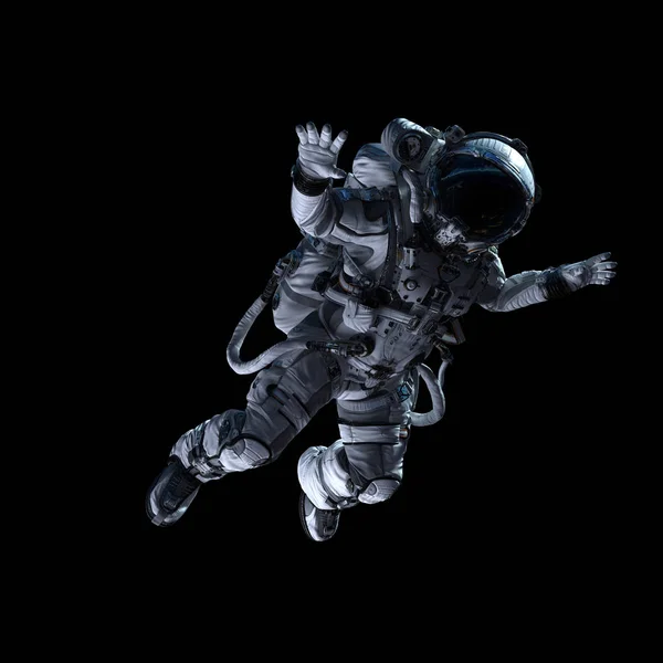 Űrhajós a sötétben. Vegyes technika — Stock Fotó