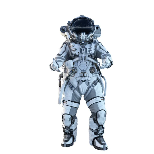 Astronaut op wit. Mixed media — Stockfoto