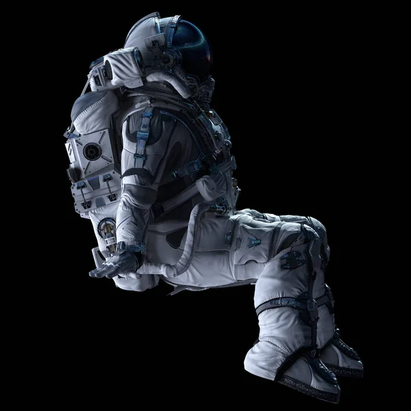Astronaut v temnotě. Kombinovaná technika — Stock fotografie