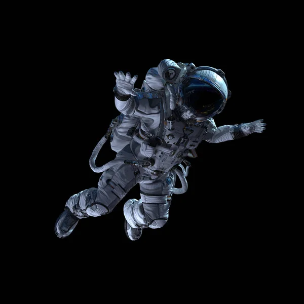 Astronauta en la oscuridad. Medios mixtos — Foto de Stock