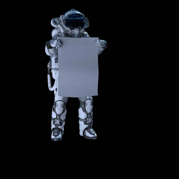 Астронавт у темряві. Змішані носії — стокове фото