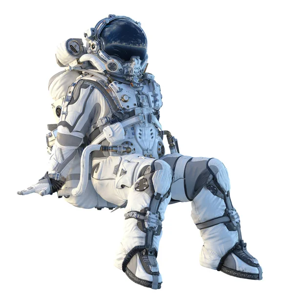 Astronaute sur blanc. Techniques mixtes — Photo