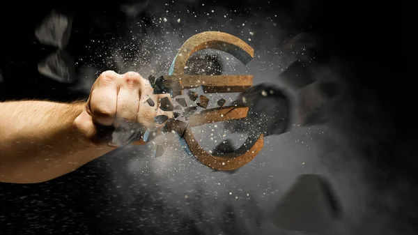 Euro currency fall — Stock Photo, Image