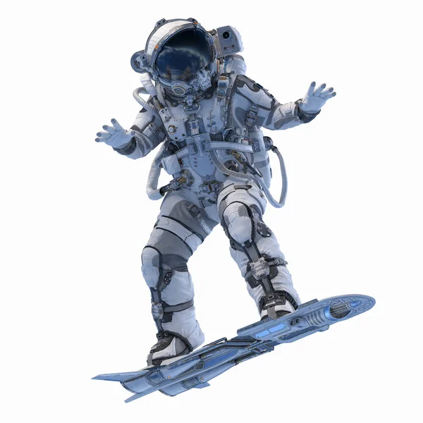 Yönetim Kurulu uçan üzerinde uzay adamı. Karışık teknik — Stok fotoğraf