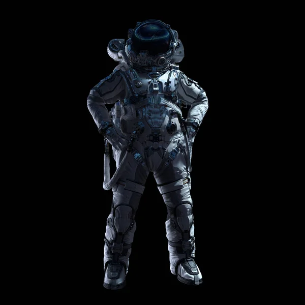 Astronauta en la oscuridad. Medios mixtos — Foto de Stock