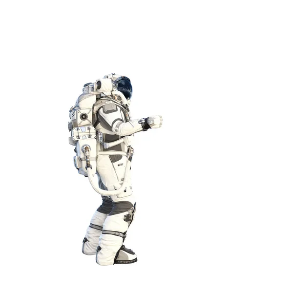 宇航员在白色。混合媒体 — 图库照片