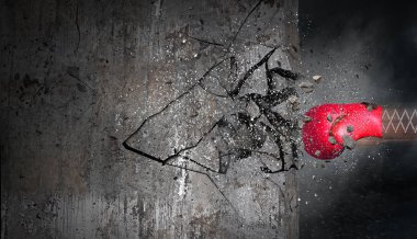 Boks eldiveni sürpriz. Karışık teknik