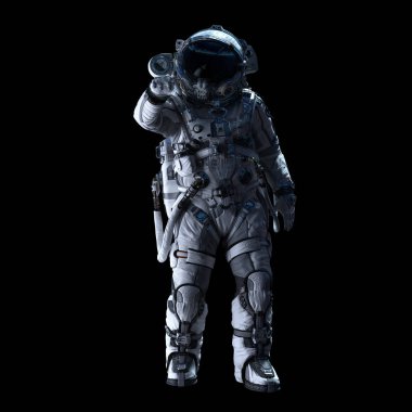 Astronot karanlığın içinde. Karışık teknik