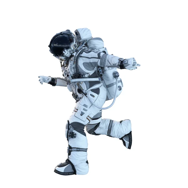 Astronaut na bílém pozadí. Kombinovaná technika — Stock fotografie