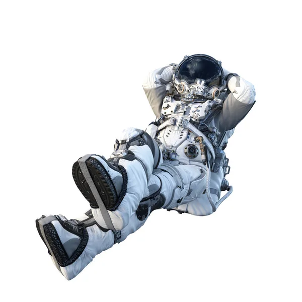 Astronot berbaju putih. Campuran media — Stok Foto